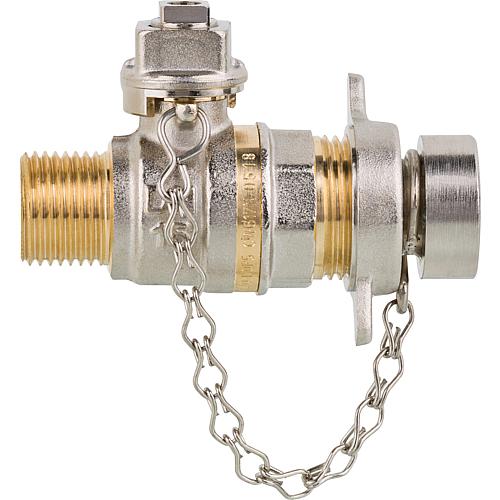 Tappy ball valve, for square spanner, PN 40, DN 15 (1/2") Standard 1