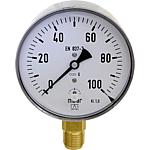 Kapselfeder-Manometer Edelstahl ø 100 mm, DN 15 (1/2") radial