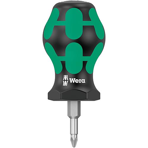 Pozidriv stubby screwdriver WERA Kraftform Plus series 300, round blade 25 mm Standard 1