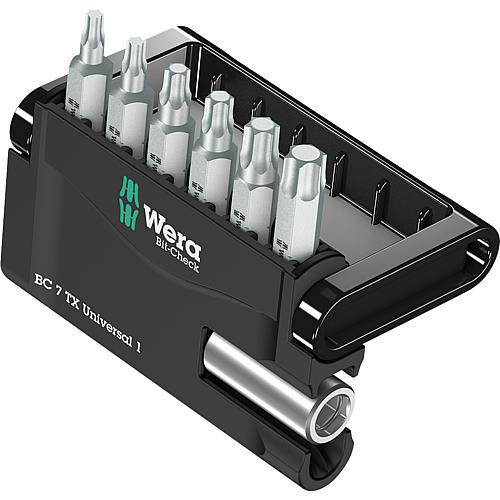 Kit embouts WERA Bit-Check Universal 1 7 pieces TX avec support universel