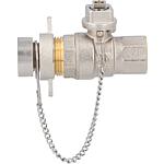 Ball valve with closure cap and square cap, no handle