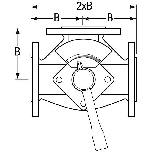 3-Wege-Mischer Serie 1000, Typ VDF3, mit Flanschanschluss Standard 3