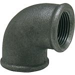 Threaded fittings made of malleable cast iron, black