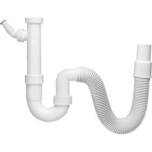 Spülensiphon flexibel, Kunststoff weiß Standard 1