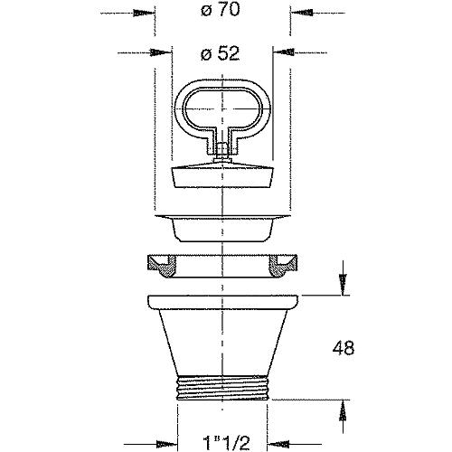 Flush valve DN 40 (1 1/2”) ET Standard 2