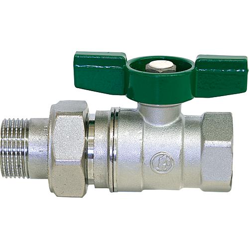 Drinking water ball valve, IT x ET with butterfly handle and detachable screw connection Standard 1