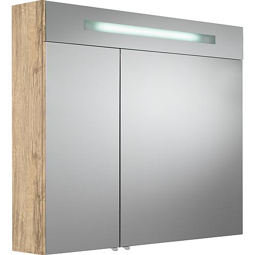 Spiegelschrank mit beleuchteter LED-Zierblende, 900 mm Breite Standard 5