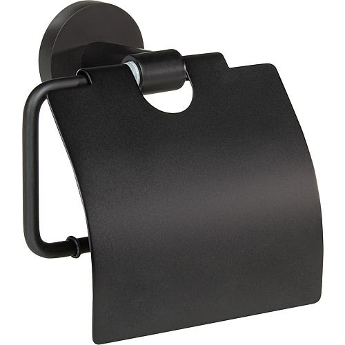 Toilet paper holder Eldrid Nero, with cover Standard 1
