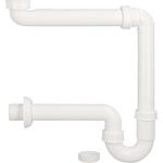 Space-saving plastic pipe siphon white DN 40 (1 1/2") x 40 mm incl. reducer to DN 32 (1 1/4")