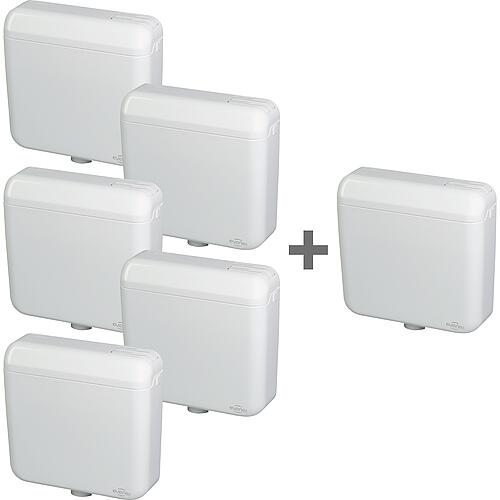 Evenes Surface-mounted cisterns 2-quantities, white 5+1 package Standard 1