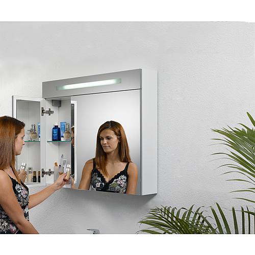 Spiegelschrank mit beleuchteter LED-Zierblende, 900 mm Breite Anwendung 11