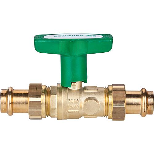 UNIWATER system ball valve, press x press, Iso T-handle, with draining