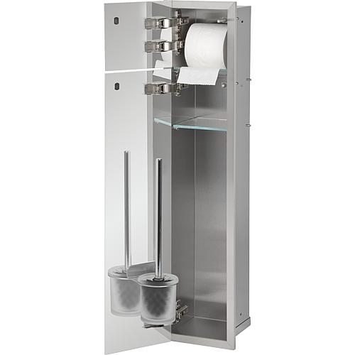 WC-Edelstahl-Einbaucontainer, geschlossen 800, 2 Glastüren Anwendung 4