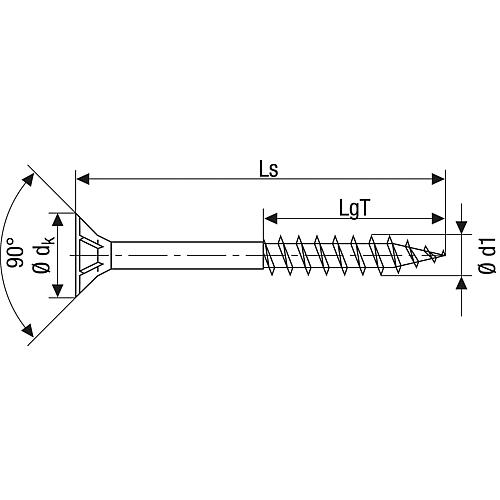 SPAX® Holzbauschraube, Gewinde-ø d1: 10,0 mm, Kopf-ø: 18,6 mm, Standardverpackung, 4CUT-Fräser Anwendung 2