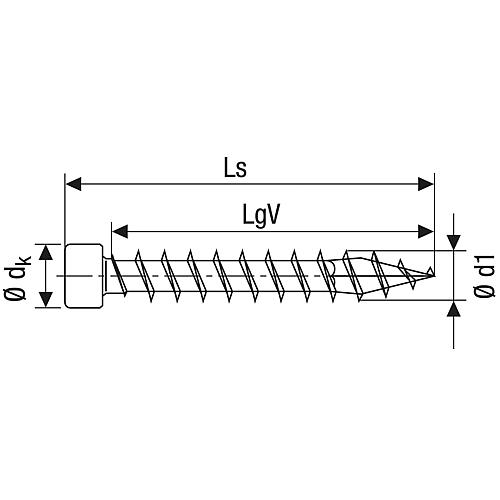 SPAX® wood screw, thread ø d1: 6.0 mm, head ø: 8.4 mm, standard packaging Anwendung 2