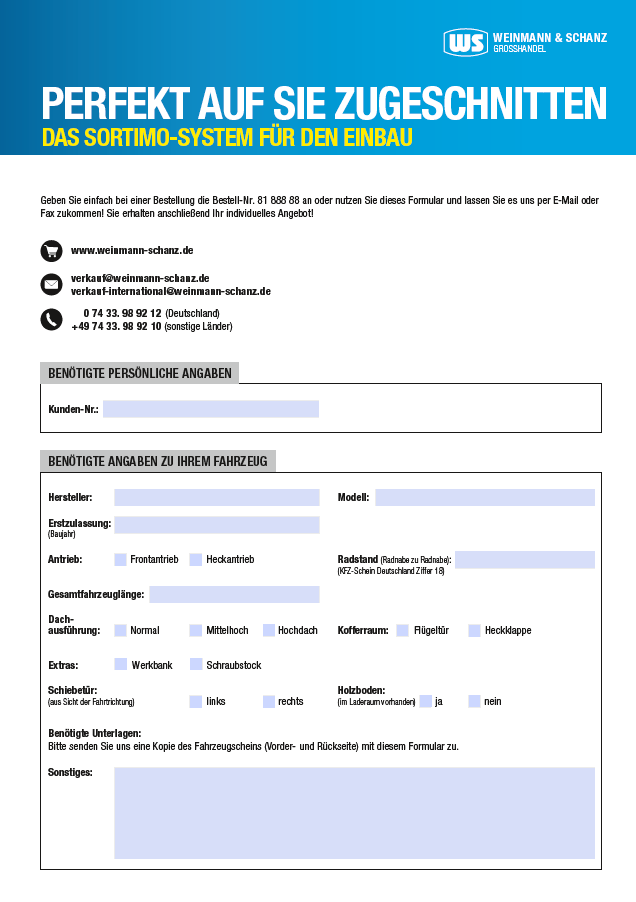 <p>Sortimo Fahrzeugangaben</p> <p>&nbsp;</p> 