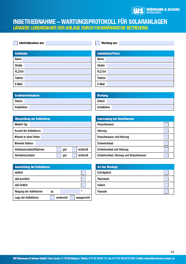 <p>Wartungsprotokoll Solaranlagen</p> <p>&nbsp;</p> 