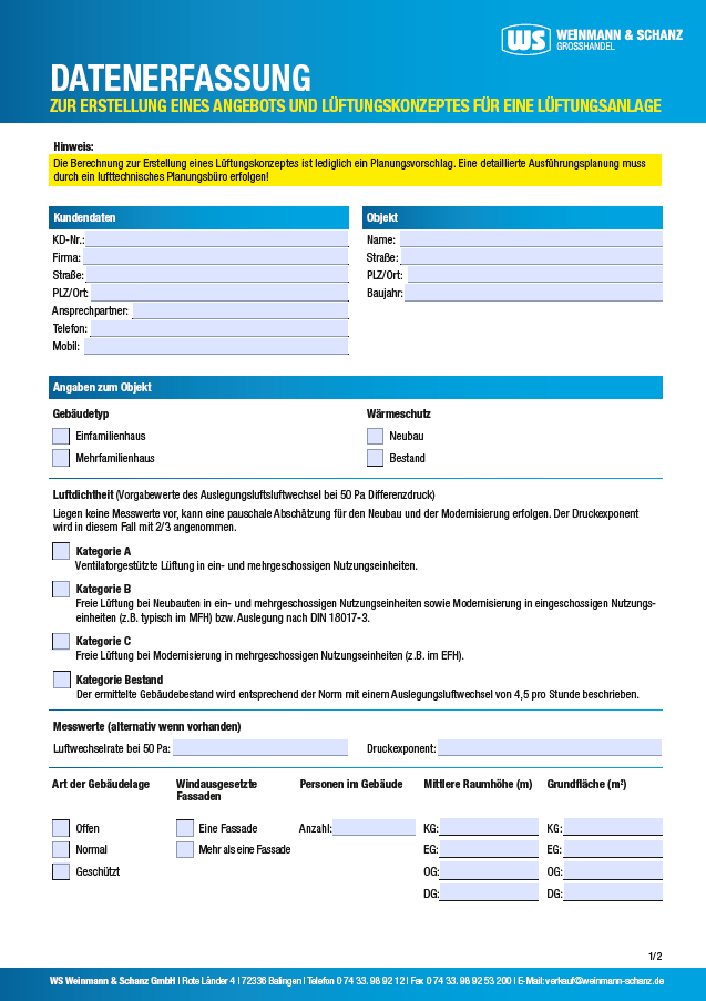 <p>Lüftungsanlage Datenerfassung</p> <p>&nbsp;</p> 