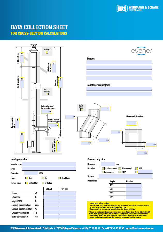 <p>Data acquisition evenes single-walled chimney</p> 