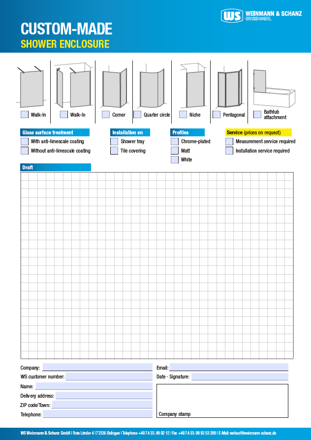 <p>Customised Shower enclosures</p> <p>&nbsp;</p> 