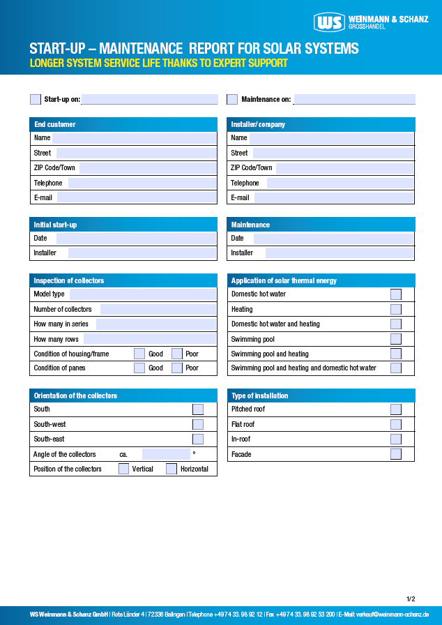 <p>Maintenance log for solar systems</p> <p>&nbsp;</p> 