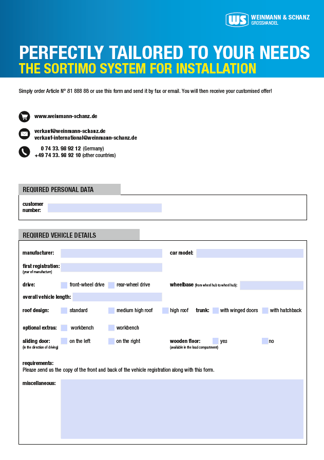<p>Sortimo vehicle details</p> <p>&nbsp;</p> 