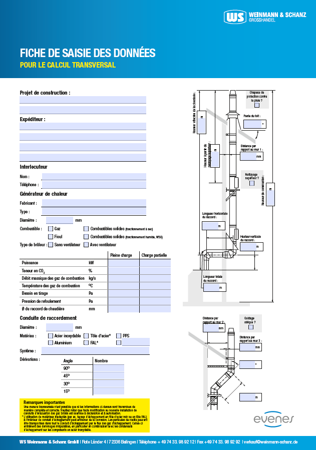 <p>Collecte de données evenes Cheminée à double paroi</p> 