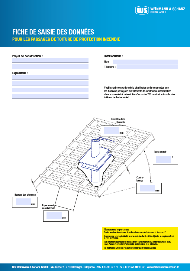 <p>Enregistrement des données de la traversée de toit coupe-feu</p> <p>&nbsp;</p> 
