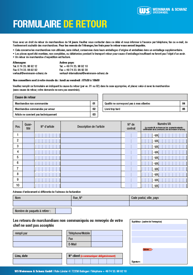 <p>Formulaire de retour</p> <p>&nbsp;</p> <p>&nbsp;</p> 