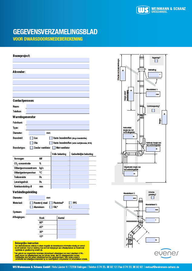<p>Gegevens betreffende dubbelwandige installatie van evenes</p> 