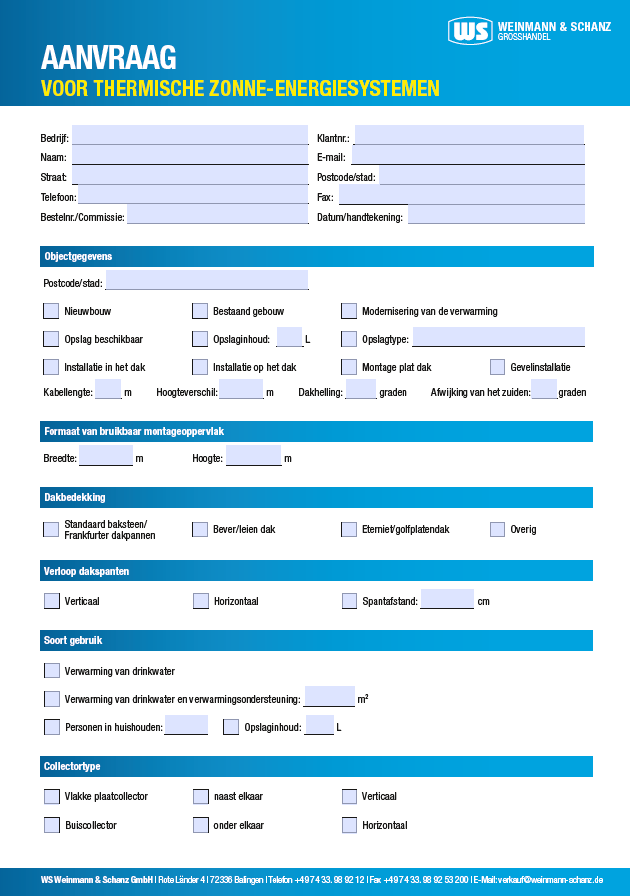 <p>Aanvraagformulier voor zonne-energiesystemen</p> 