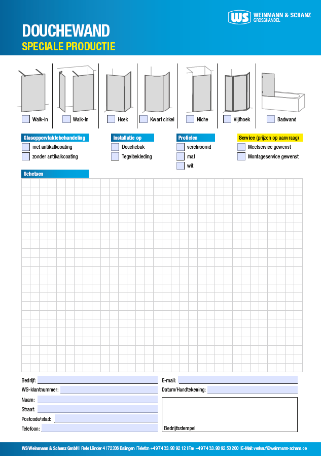 <p>Douchewanden op maat</p> <p>&nbsp;</p> 