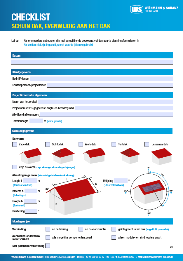 <p>Checklijst voor plaatsing van zonnepanelen op schuine daken</p> 