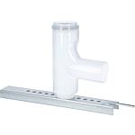 Plastic support elbow with support rail, single-wall 87°