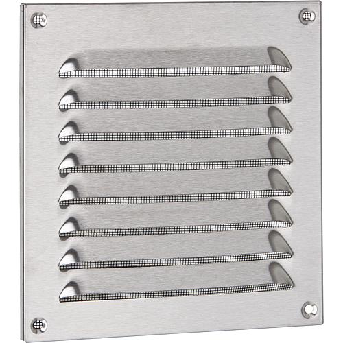 Weather protection grill, stainless with insect net, screws and dowels 150x150 mm