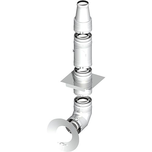 Kunststoff-Abgassystem DN 80/125
(raumluftunabhängig)
für Außenwandmontage, Basis-Set 5 Standard 1