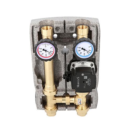 Heating circuit set Easyflow DN25(1") Solid fuel charging set 60°C, Grundfos UPM3 Hybrid 25-70