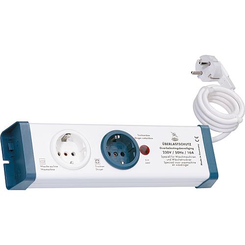 Power strip with overload protection, 2 sockets Standard 1