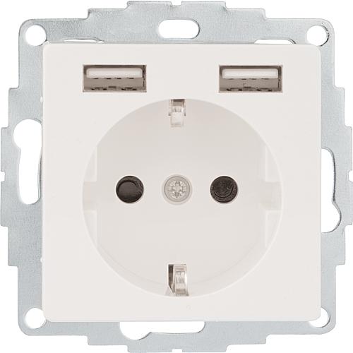 Schuko-Steckdose mit USB-Ladebuchse Merten System M Standard 1