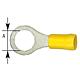 Cable lug in ring shape, yellow insulated