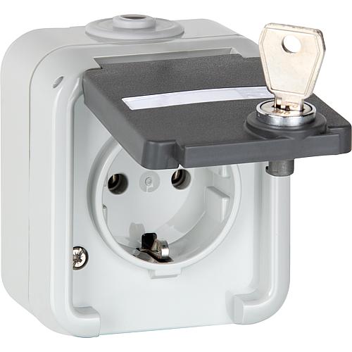 1-way lockable socket with label Standard 1