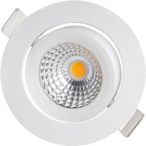 LED Einbaustrahler, weiß 230V, 7W, 350lm, 2000-2700K Einbaud.: 68mm / Außend.: 82mm