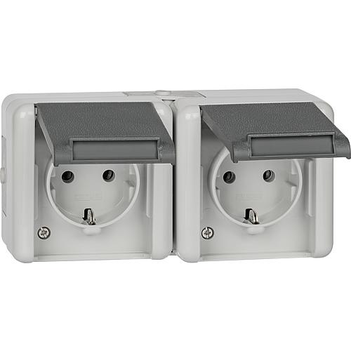 Surface-mounted 2-way socket, horizontal Standard 1