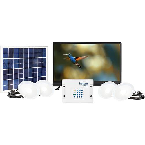 IGNITE Solar TV energy storage set, with 4 lamps and 24 inch TV Standard 1