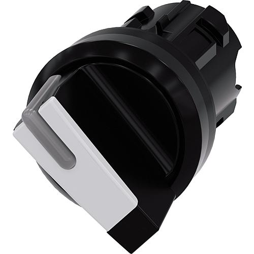 Knebelschalter beleuchtbar, 22mm rund, schwarz, weiß 3SU1002-2BC60-0AA0