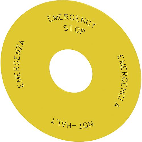 Emergency stop background label Standard 1