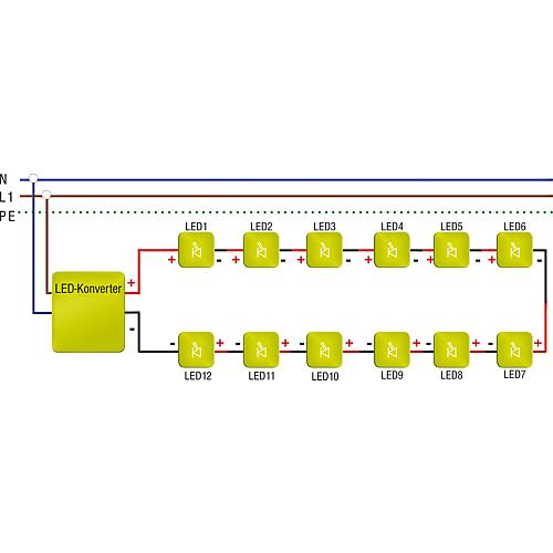 LED converter 3-7, 2W, cannot be dimmed Anwendung 1