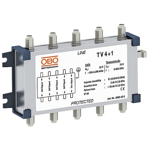 Coaxial protection device, TV 4+1 Standard 1
