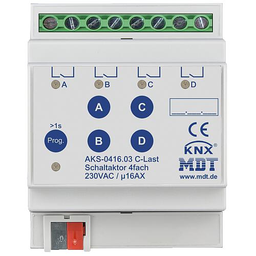 Reiheneinbaugerät Schaltaktor 24-fach, 12TE, REG, 16 A, 230 V AC, C-Last, Standard, 140 µF