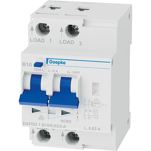 Fire protection switch DAFDD 1 B10/0,03/2-A, RCBO, sensitive to DC pulses and residual AC, type A